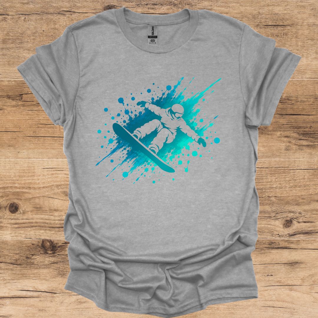 Teal Snowboard Spray T-Shirt