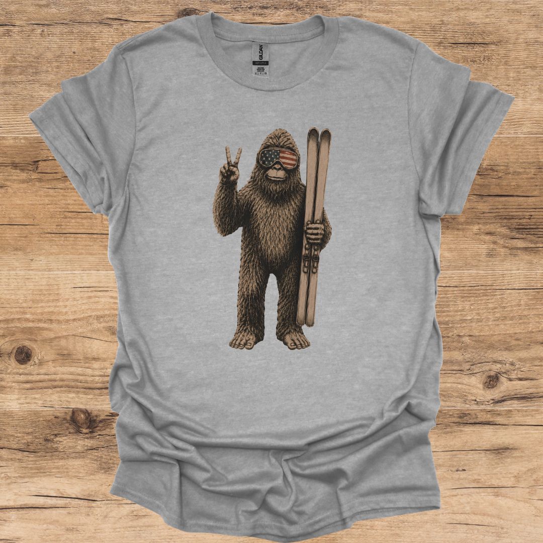Bigfoot Peace Ski T-Shirt