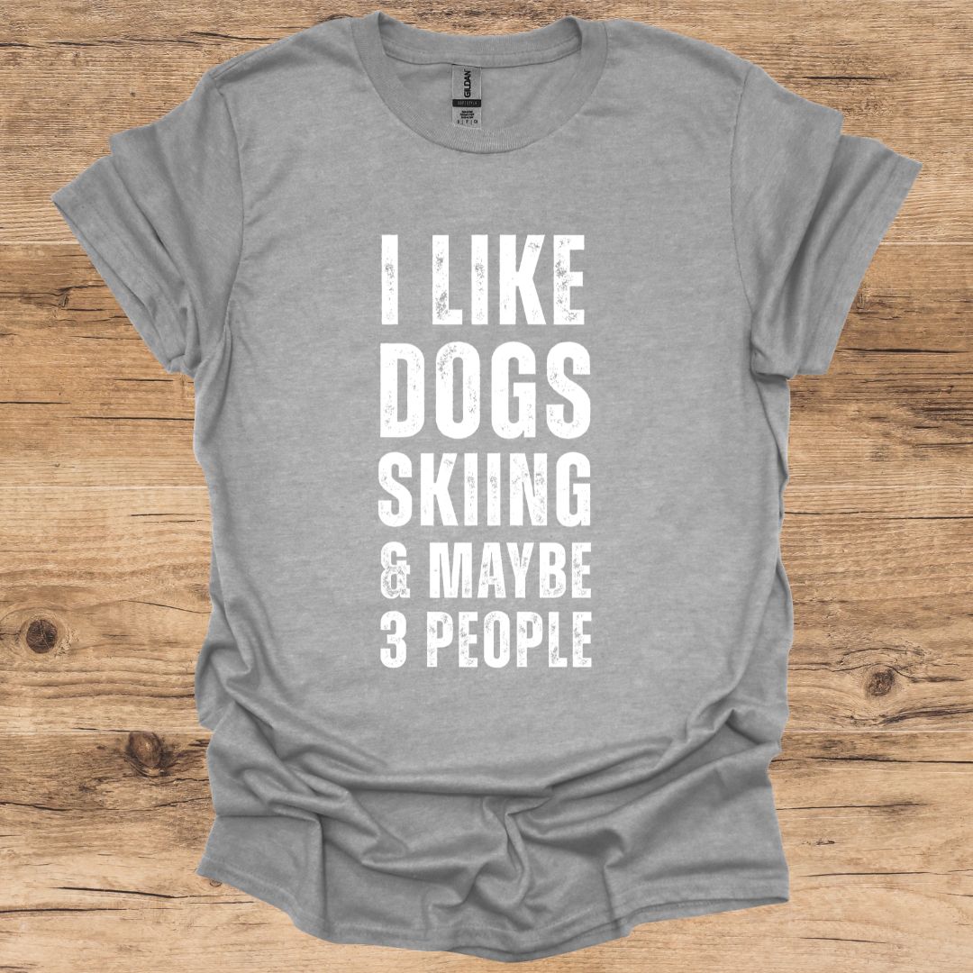 Dogs, Skiing & 3 People T-Shirt