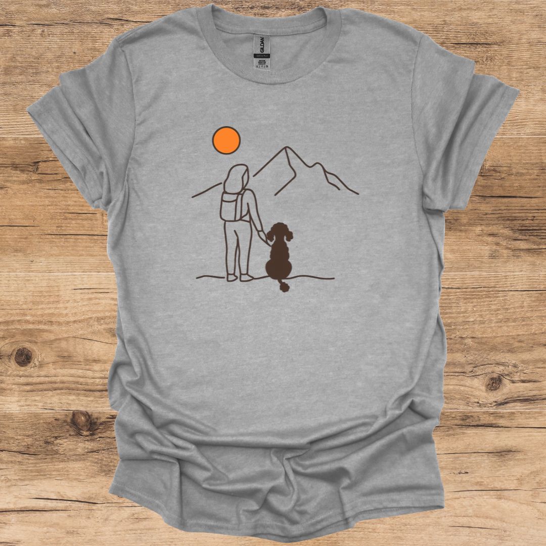 Hiking & Poodle Silhouette T-Shirt