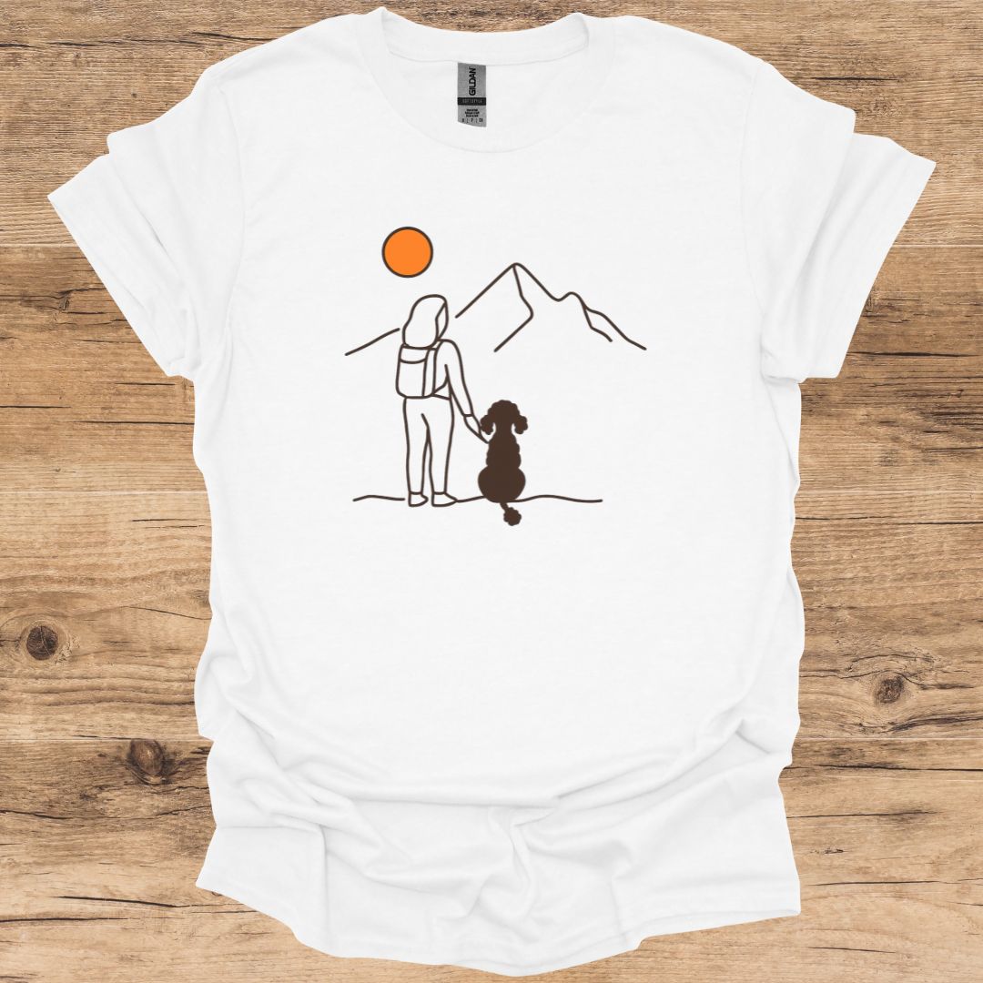 Hiking & Poodle Silhouette T-Shirt