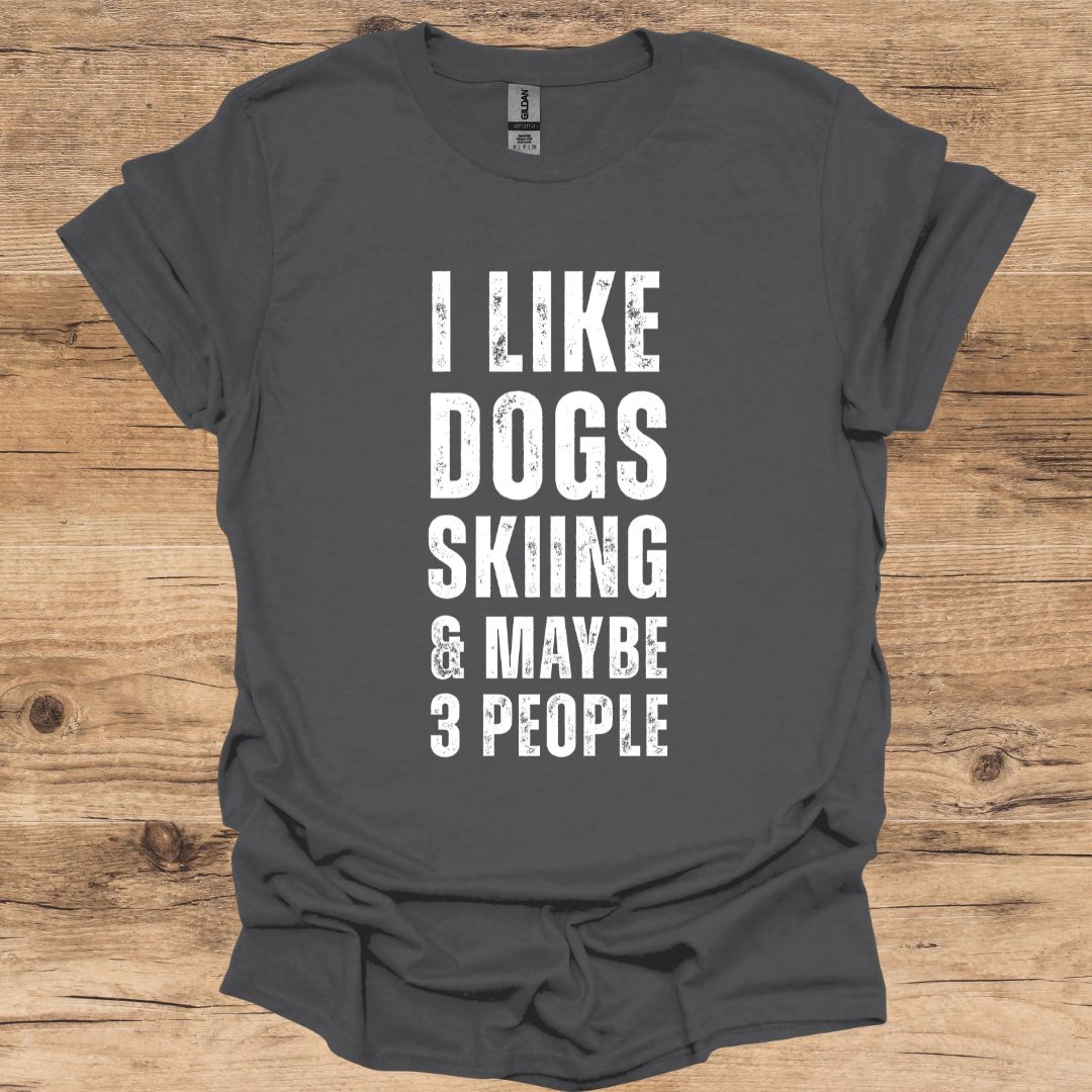 Dogs, Skiing & 3 People T-Shirt