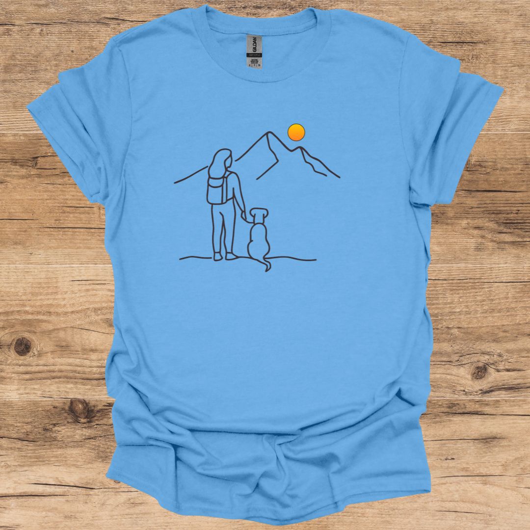 Hiking & Dog Silhouette T-Shirt