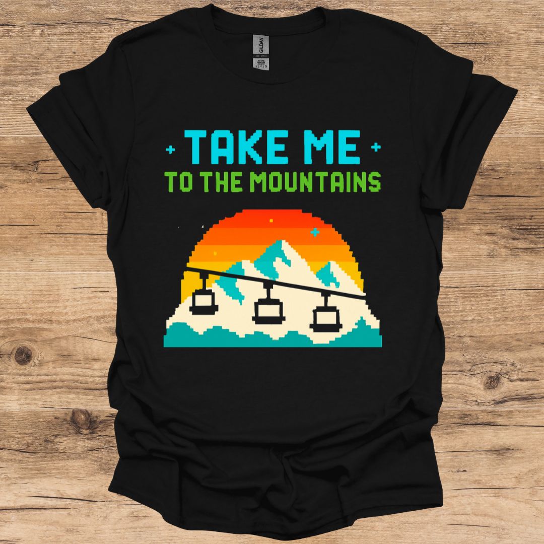 Take Me_Mountains & Lift Pixel T-Shirt