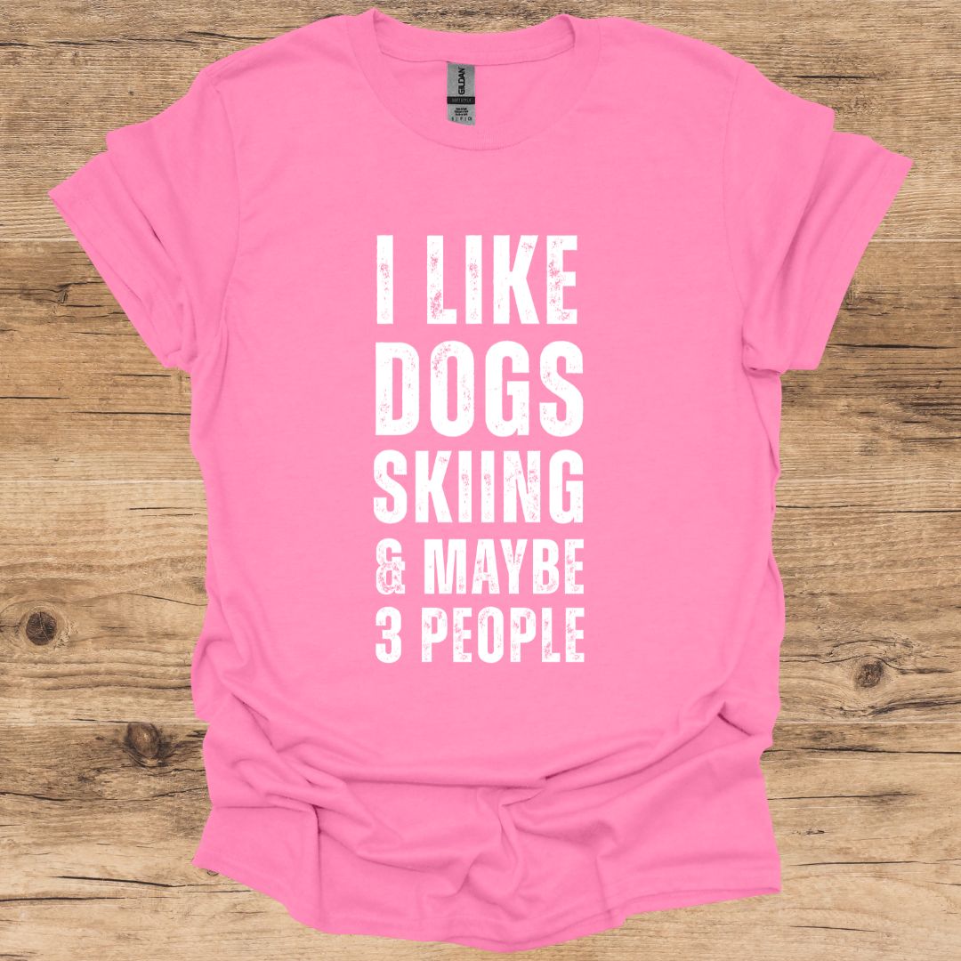 Dogs, Skiing & 3 People T-Shirt
