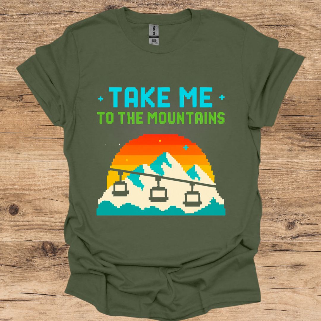Take Me_Mountains & Lift Pixel T-Shirt