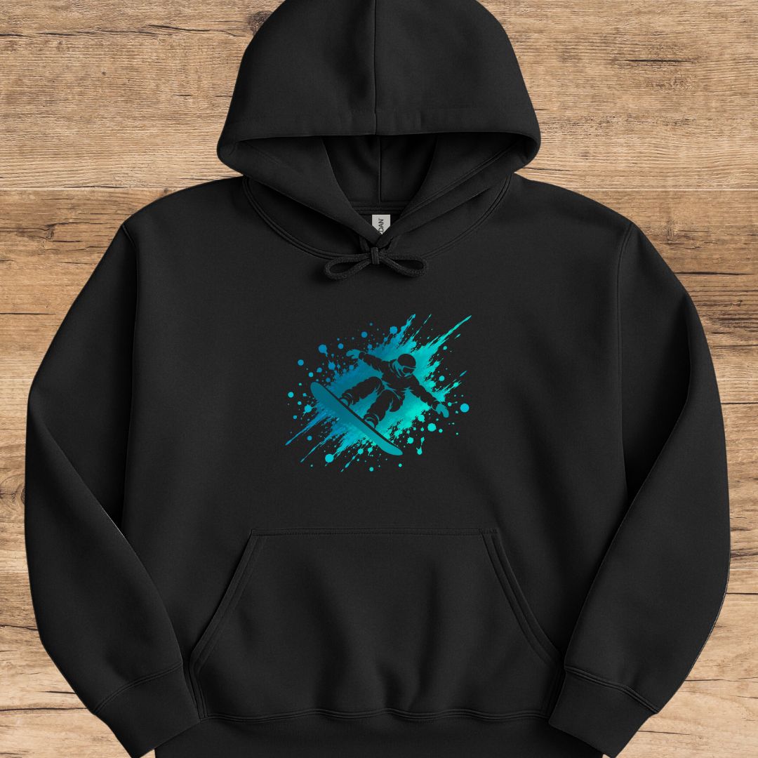 Teal Snowboard Spray Hoodie
