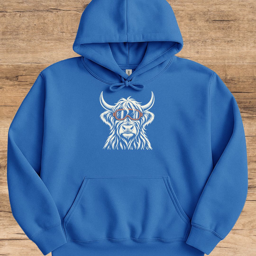 Cow Ski Goggles Hoodie