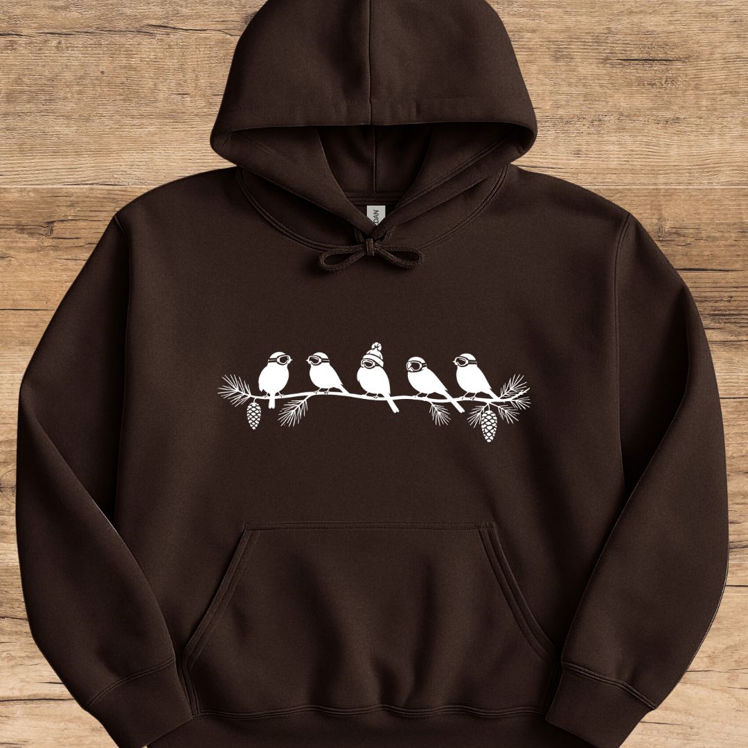 Winter Ski Birds Hoodie