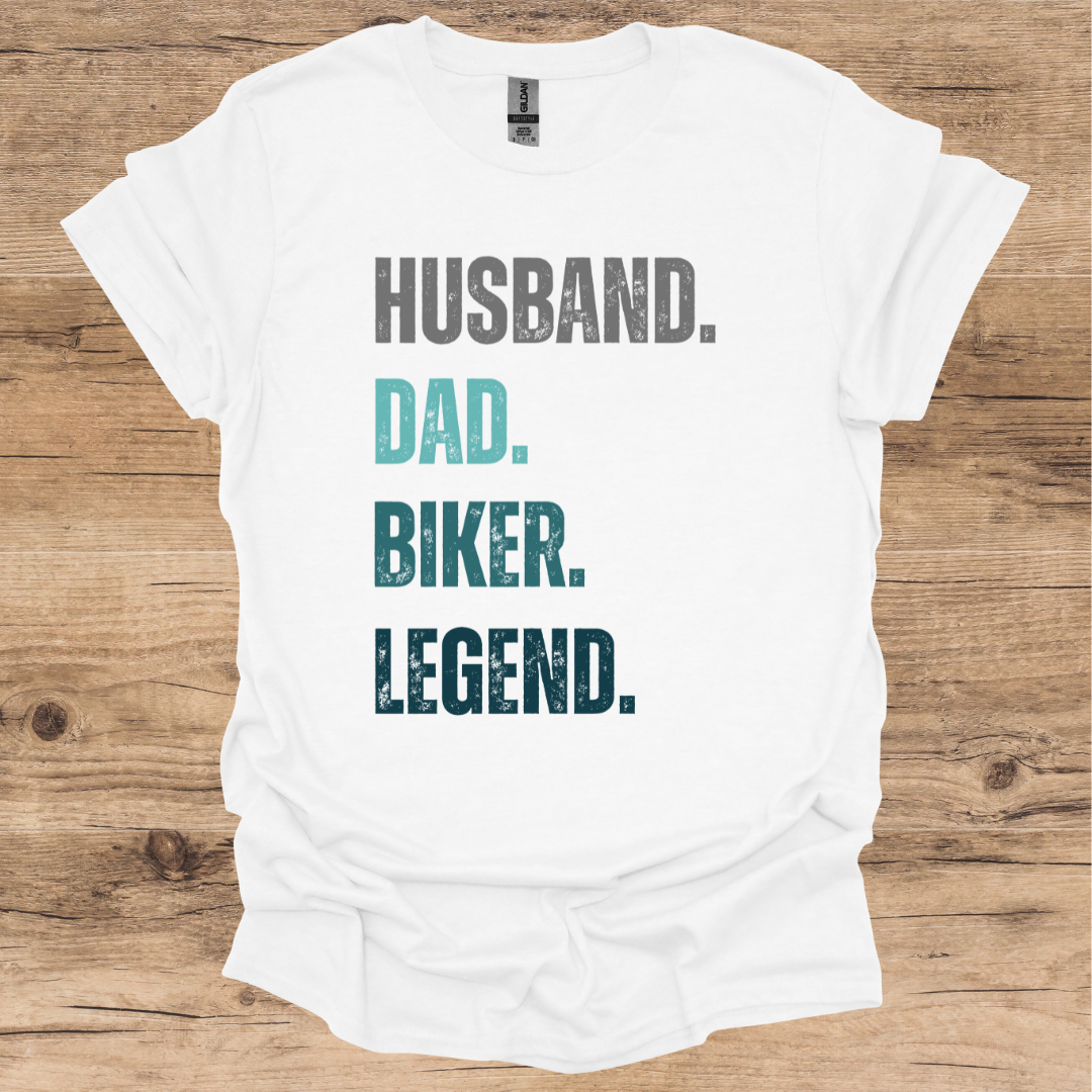 Husband, Dad, Biker, Legend T-Shirt