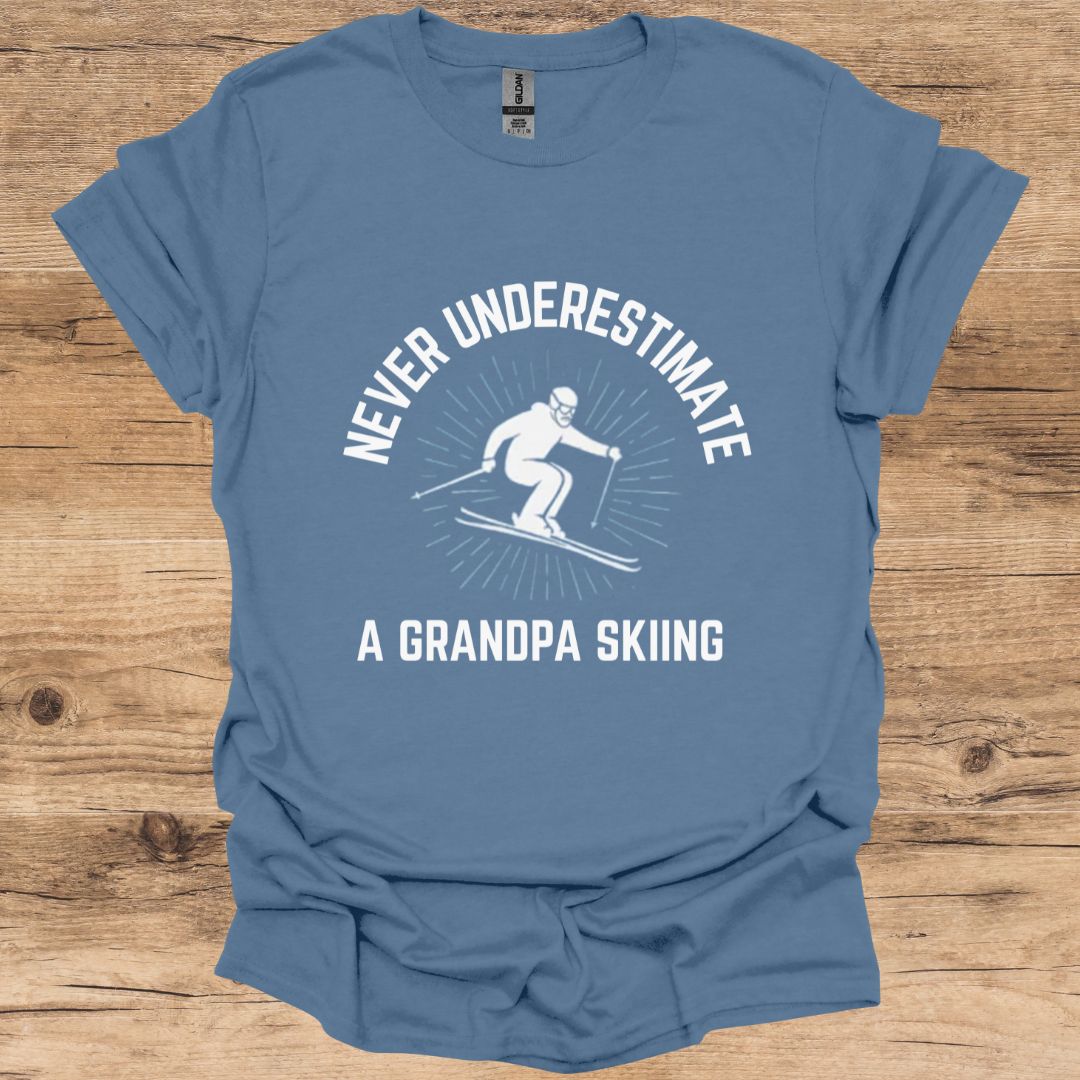 Never Underestimate A Grandpa Skiing T-Shirt
