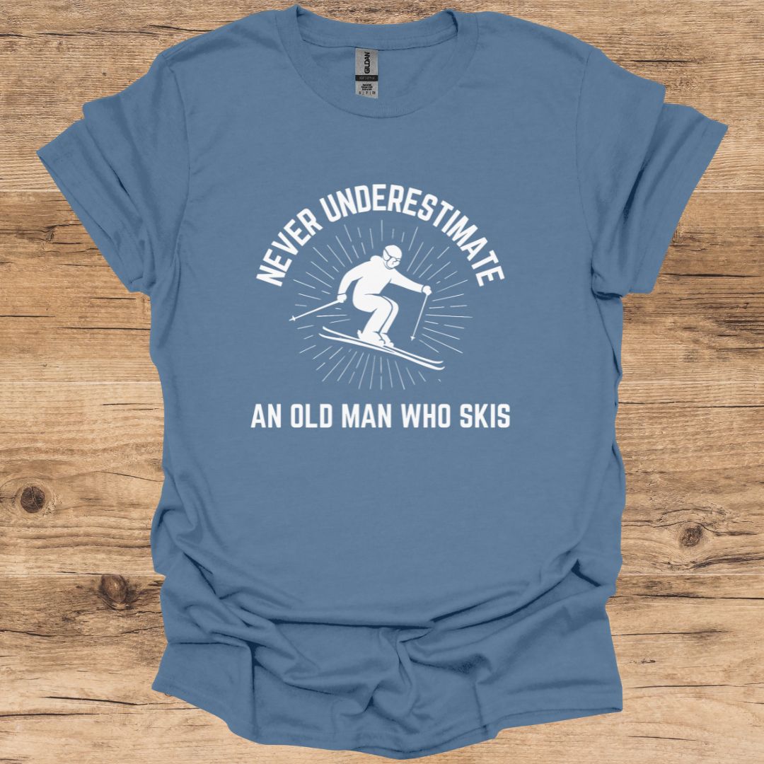 Never Underestimate Old Man Skiing T-Shirt
