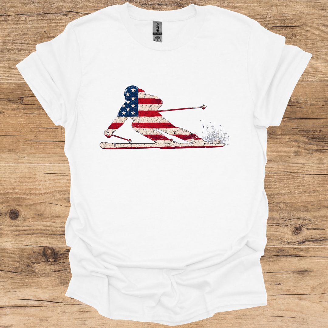 USA Powder Skier T-Shirt
