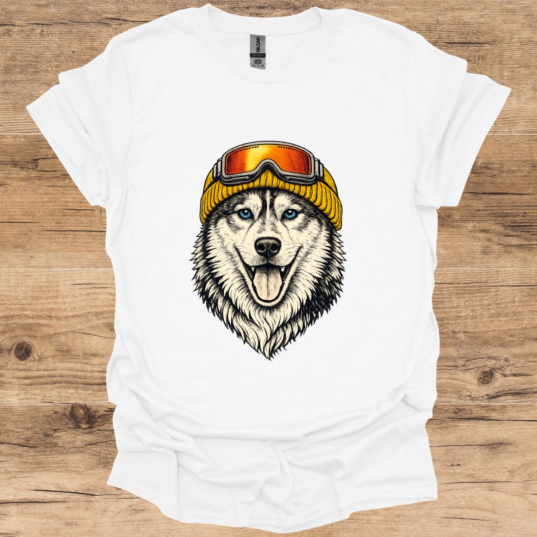 Husky Yellow Beanie T-Shirt