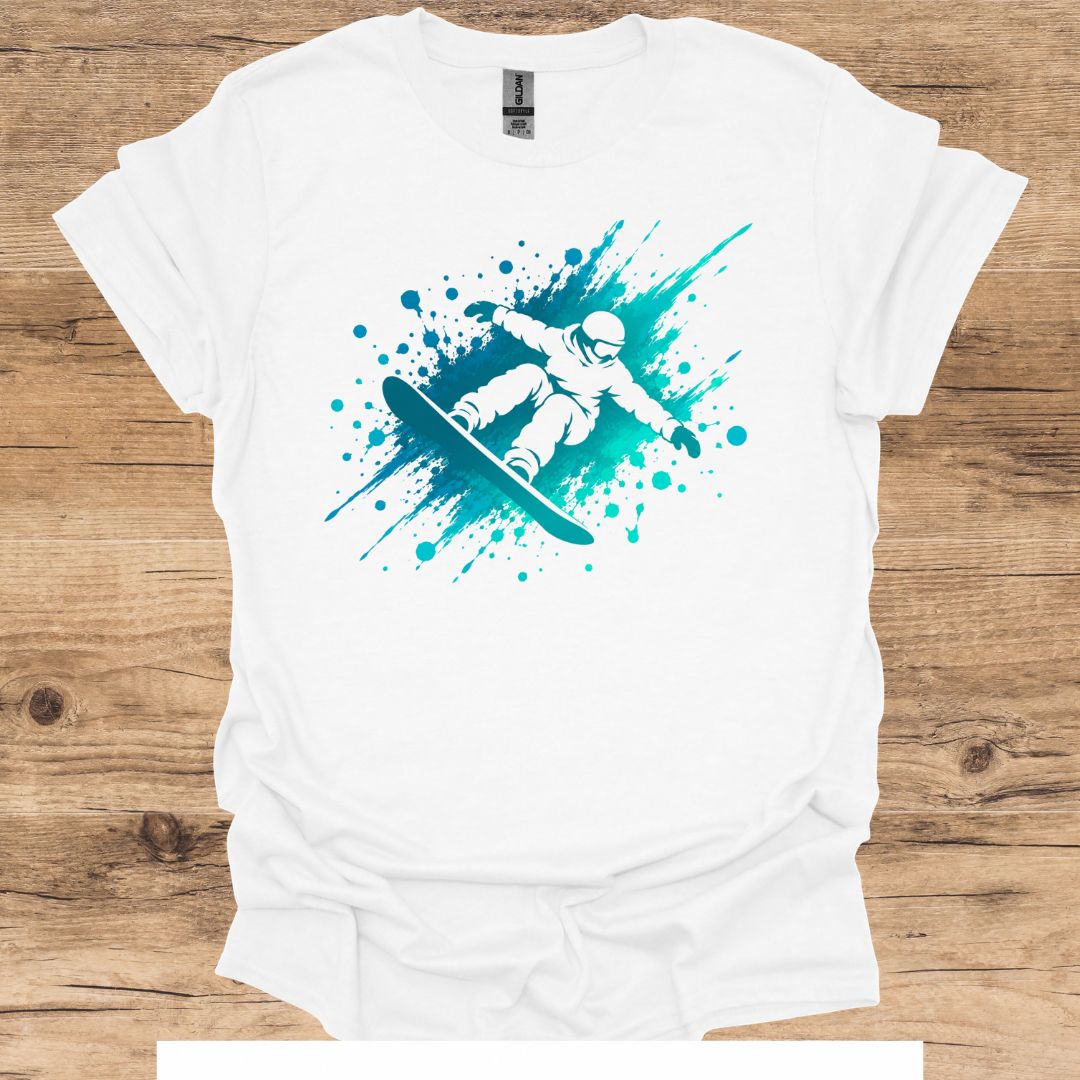 Teal Snowboard Spray T-Shirt