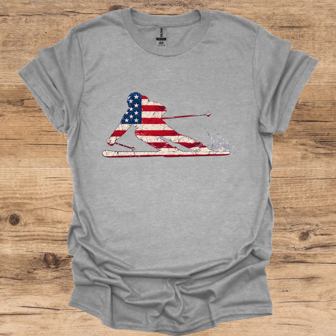 USA Powder Skier T-Shirt
