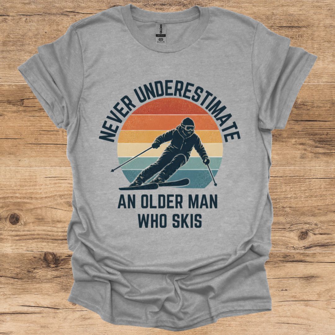 Older Man Skis T-Shirt
