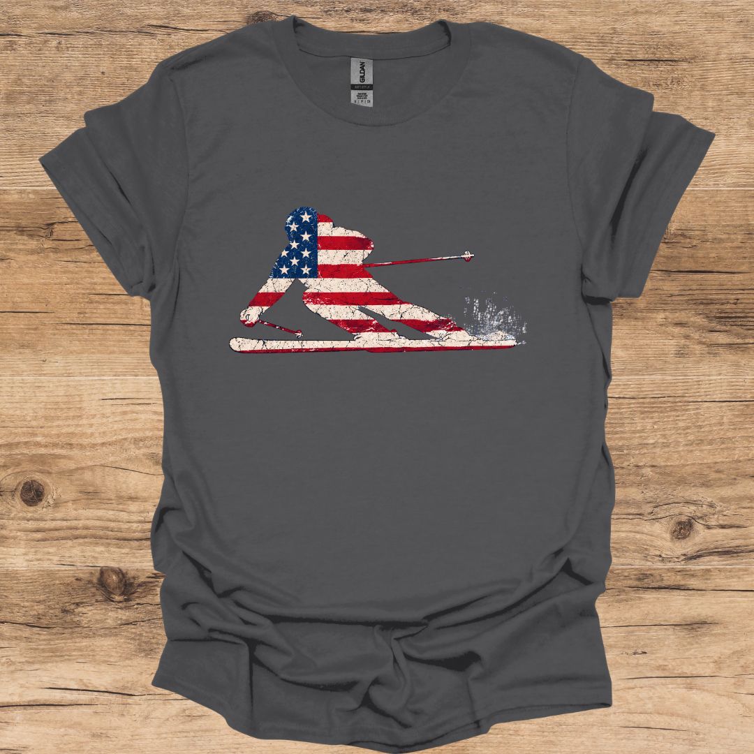 USA Powder Skier T-Shirt