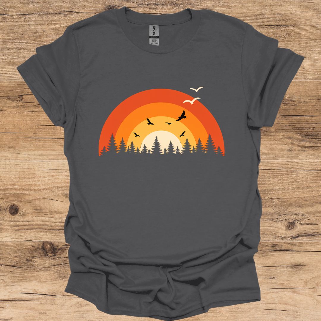 Sunset Retro Birds T-Shirt