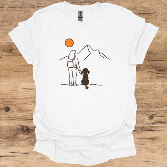 Hiking & Poodle Silhouette T-Shirt
