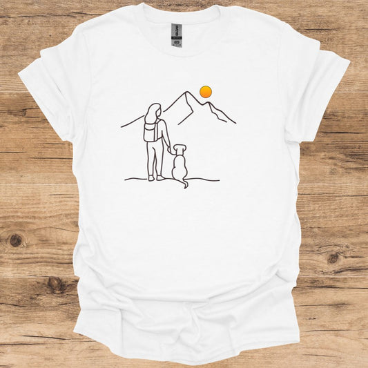 Hiking & Dog Silhouette T-Shirt