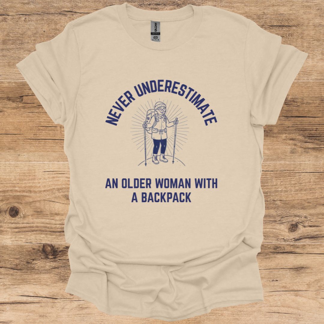 Never Underestimate Older Woman Backpack T-Shirt
