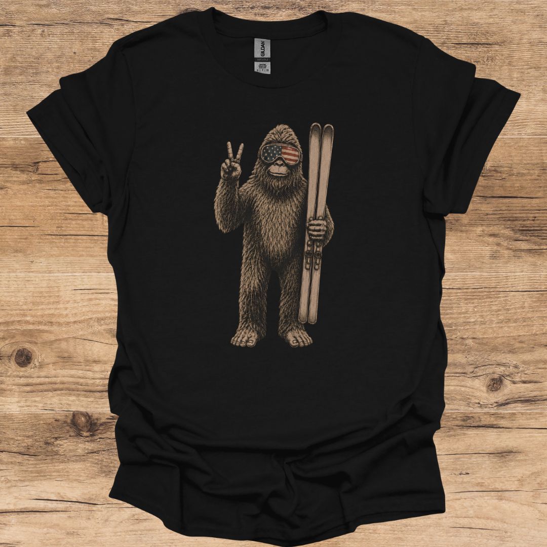 Bigfoot Peace Ski T-Shirt
