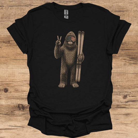Bigfoot Peace Ski T-Shirt