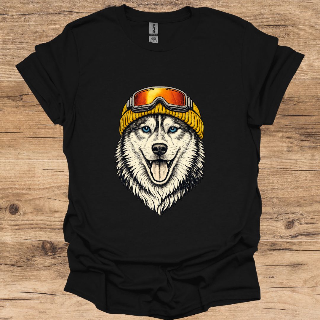 Husky Yellow Beanie T-Shirt