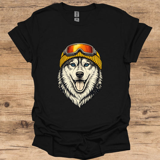 Husky Yellow Beanie T-Shirt