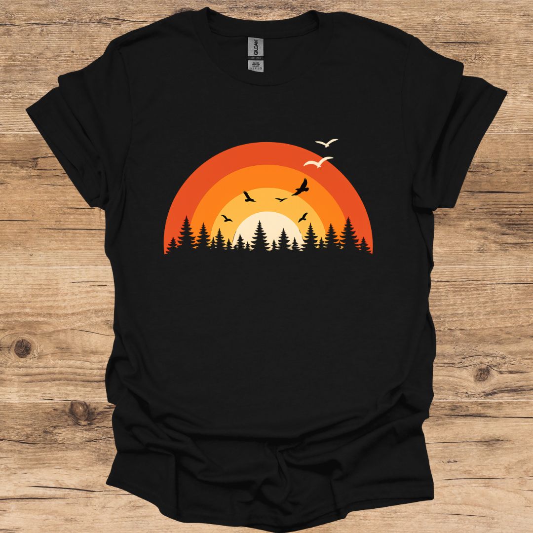 Sunset Retro Birds T-Shirt