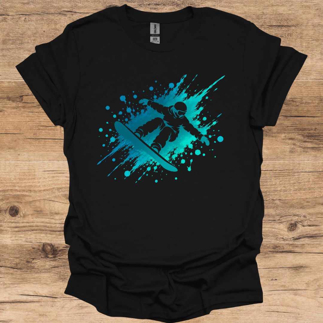 Teal Snowboard Spray T-Shirt