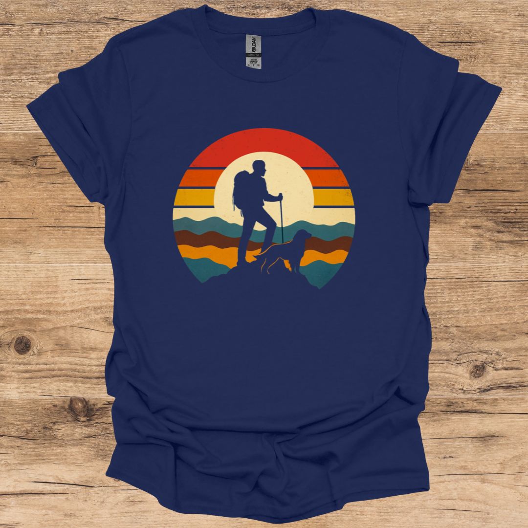 Hiking Man_Sunset Dog T-Shirt