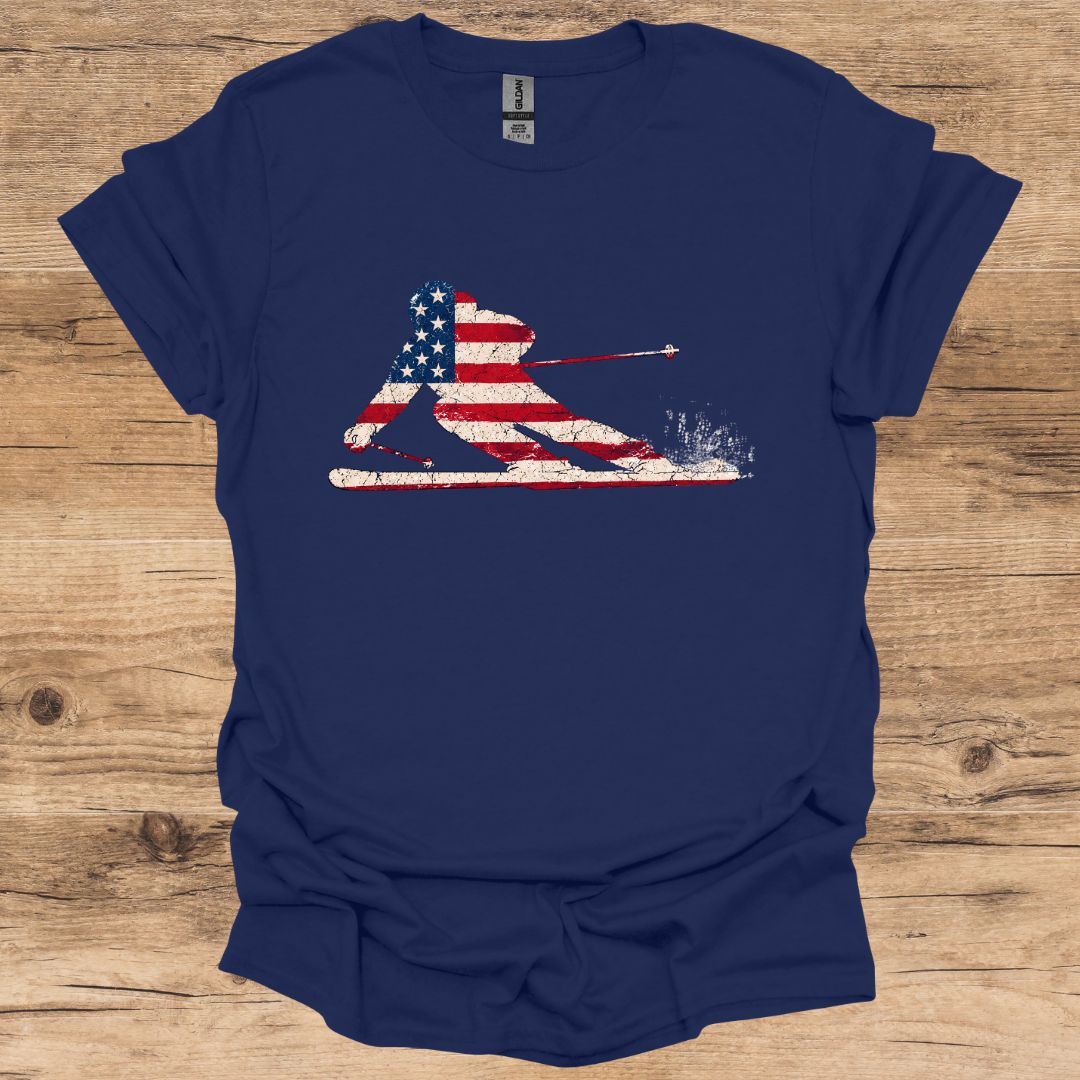 USA Powder Skier T-Shirt