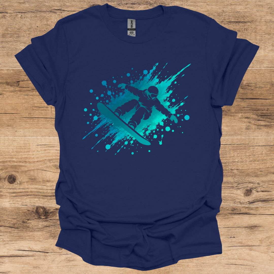 Teal Snowboard Spray T-Shirt