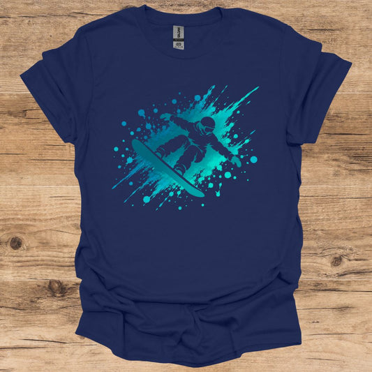 Teal Snowboard Spray T-Shirt