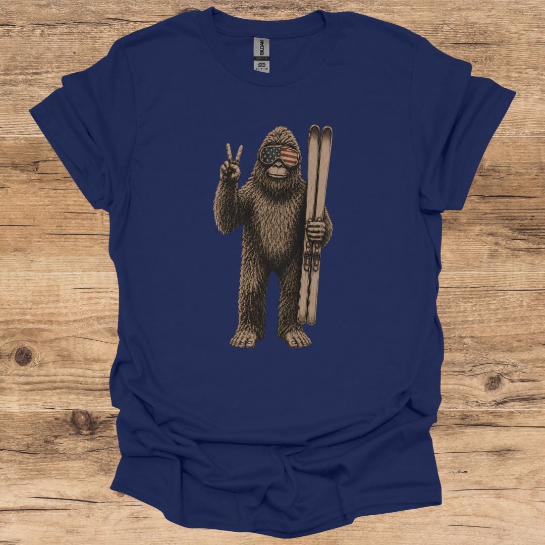 Bigfoot Peace Ski T-Shirt