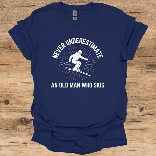 Never Underestimate Old Man Skiing T-Shirt