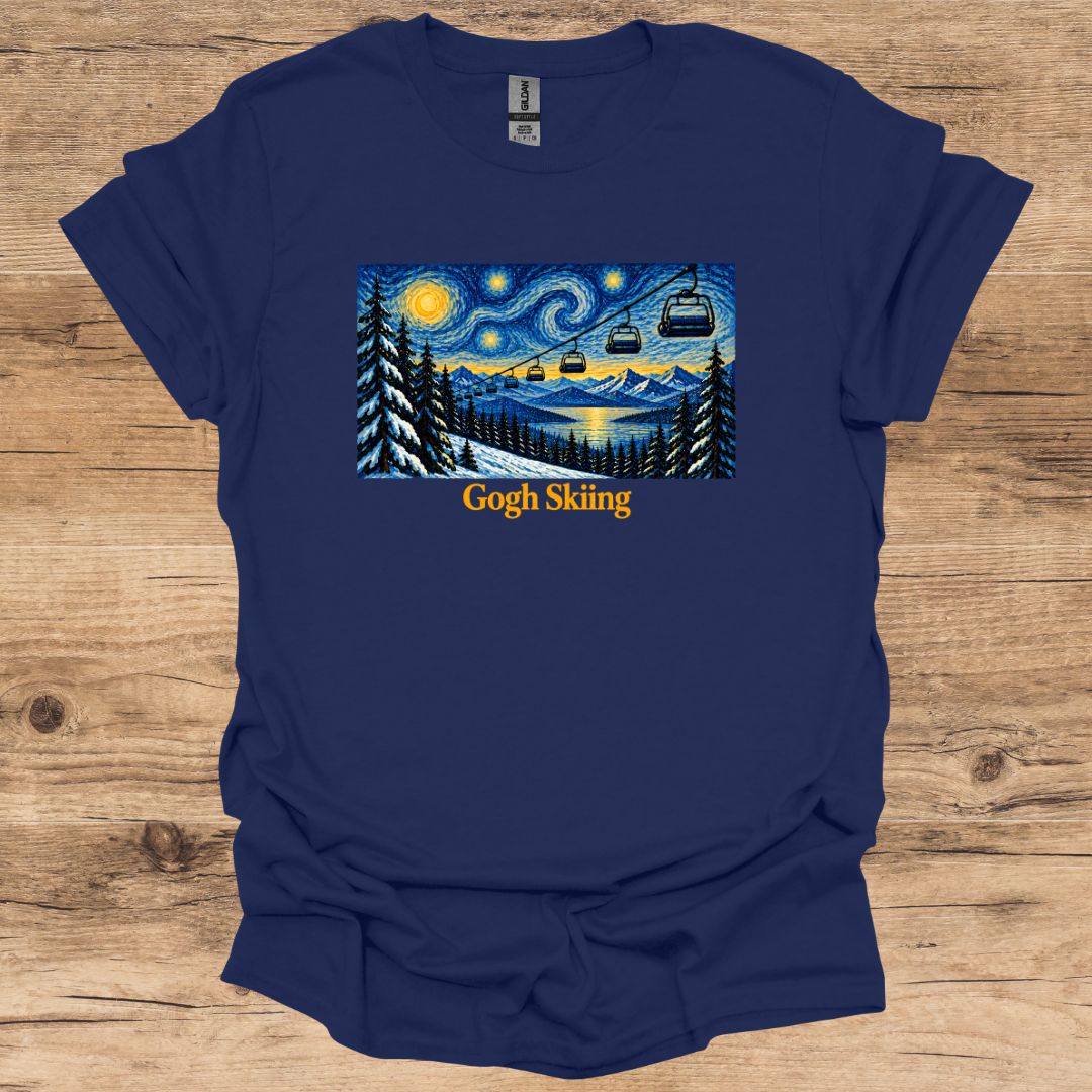 Gogh Skiing Chairlift T-Shirt