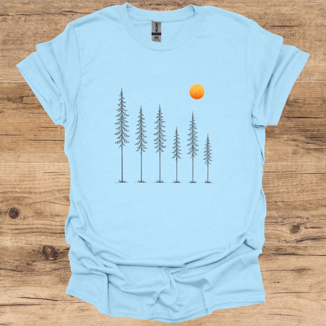 Pine Trees Sunset T-Shirt
