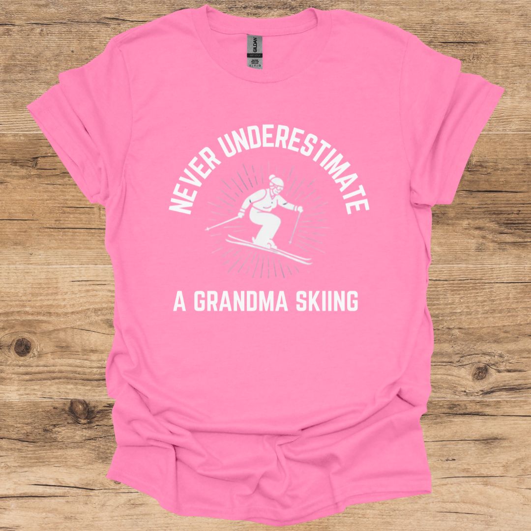 Never Underestimate A Grandma Skiing T-Shirt