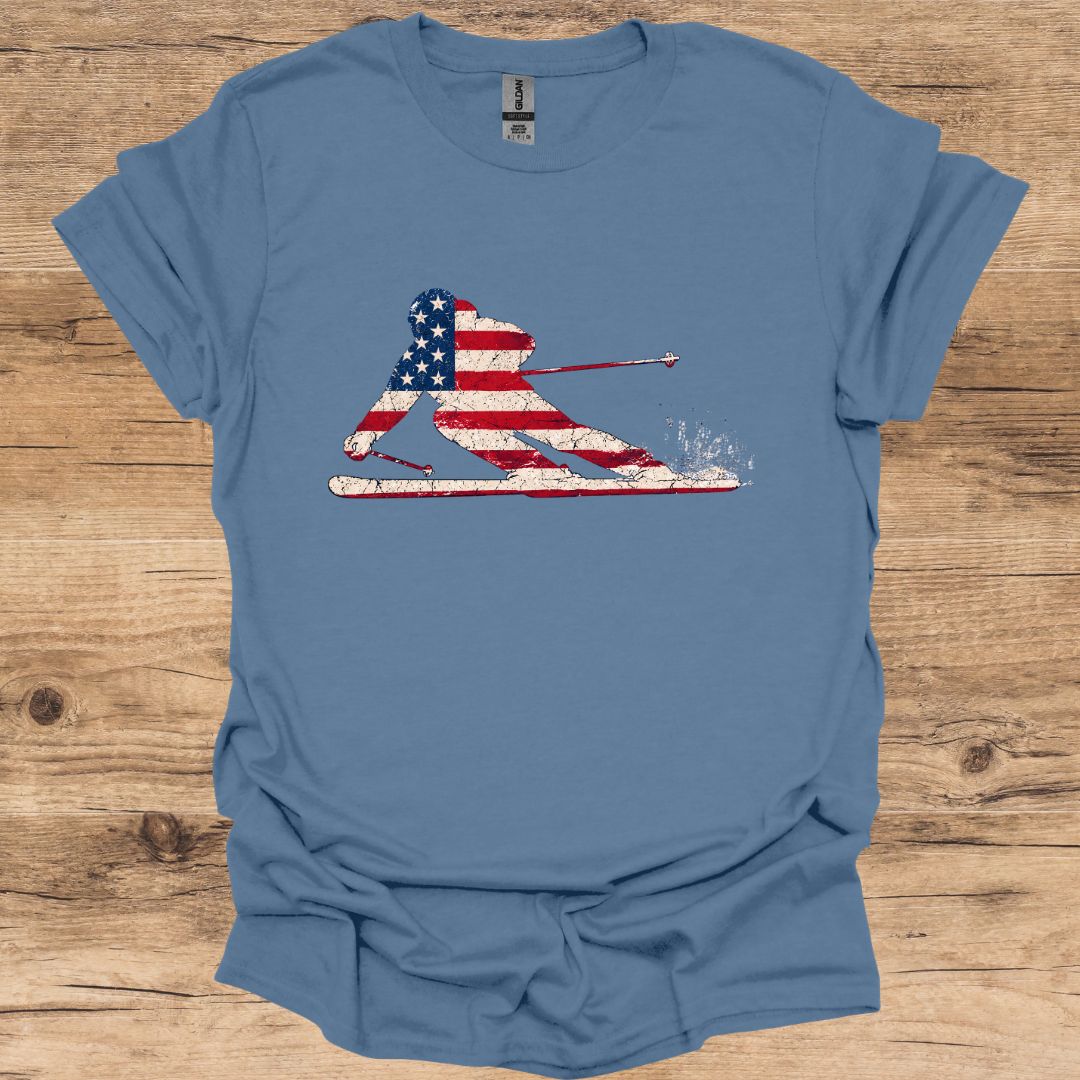 USA Powder Skier T-Shirt