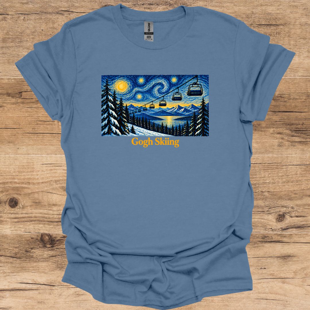 Gogh Skiing Chairlift T-Shirt
