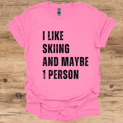 Skiing & 1 Person T-Shirt