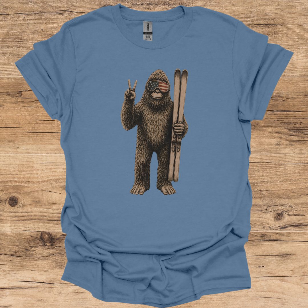 Bigfoot Peace Ski T-Shirt