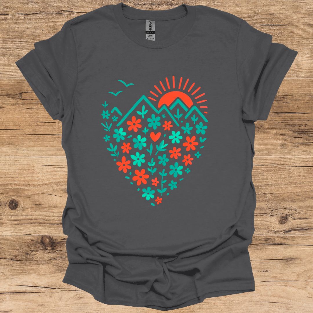 Floral Mountain Sunset T-Shirt