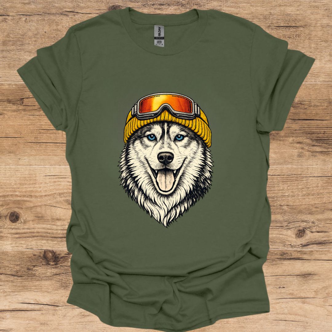 Husky Yellow Beanie T-Shirt