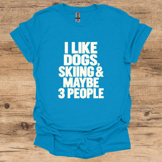 Dogs, Skiing & 3 People T-Shirt