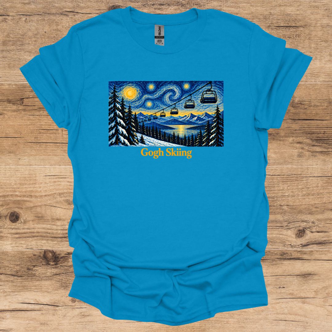 Gogh Skiing Chairlift T-Shirt