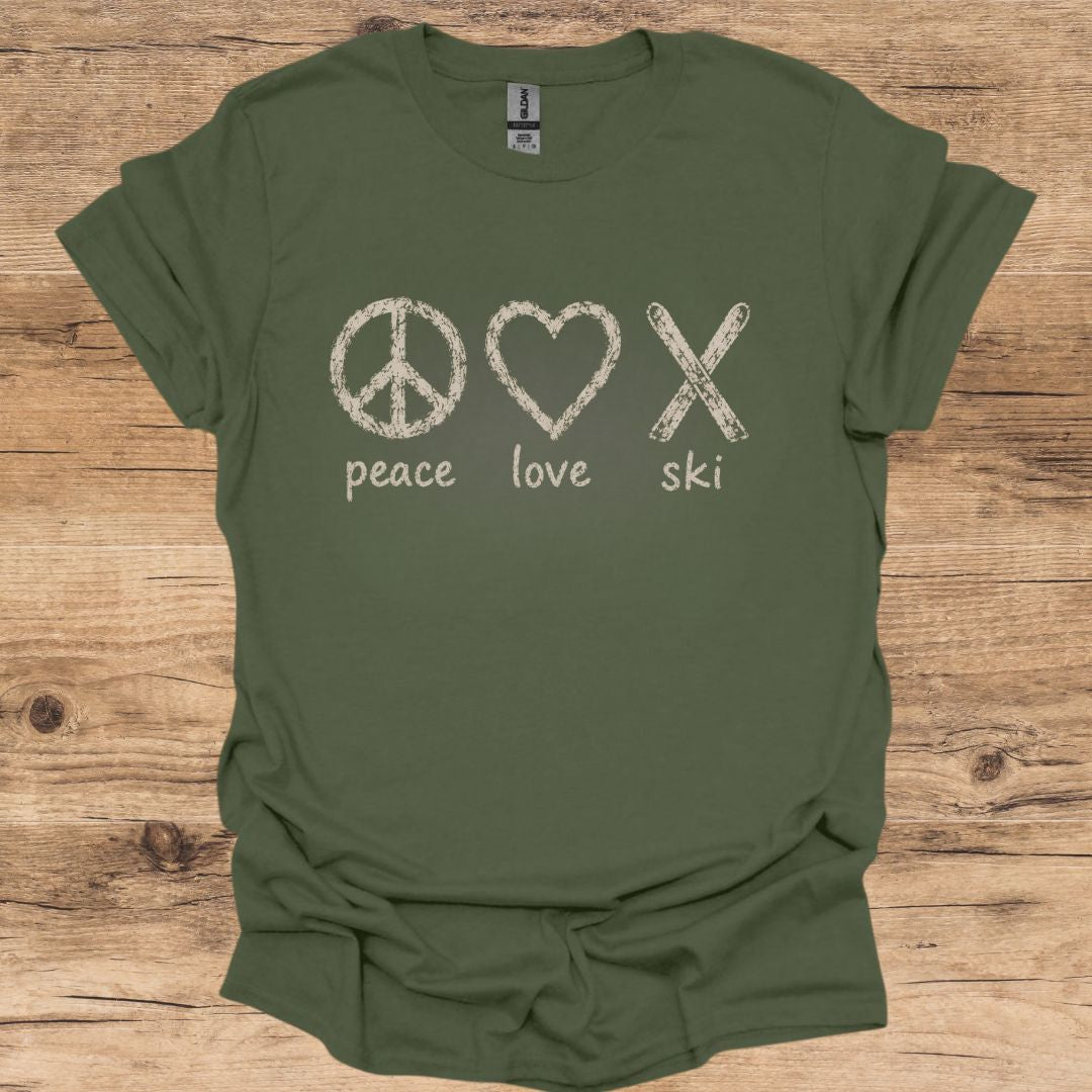 Peace, Love, Ski T-Shirt